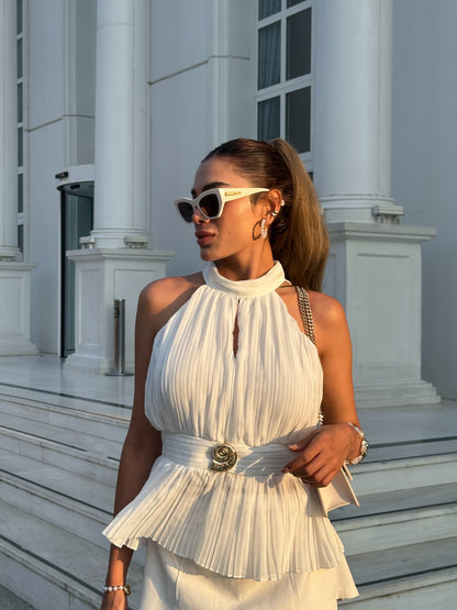 Seren Üst 🤍 – Pliseli Bohem Şıklık