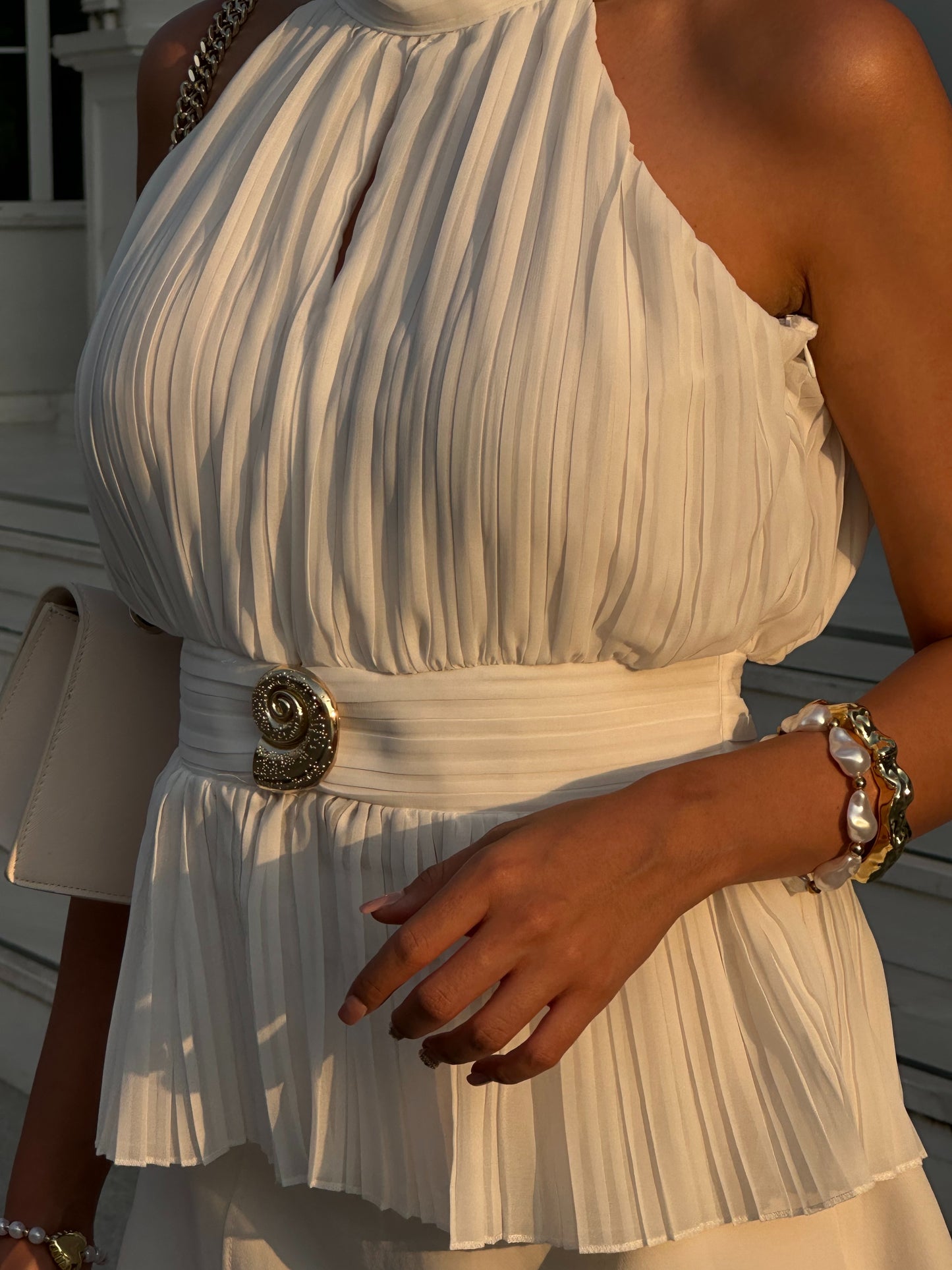 Seren Üst 🤍 – Pliseli Bohem Şıklık